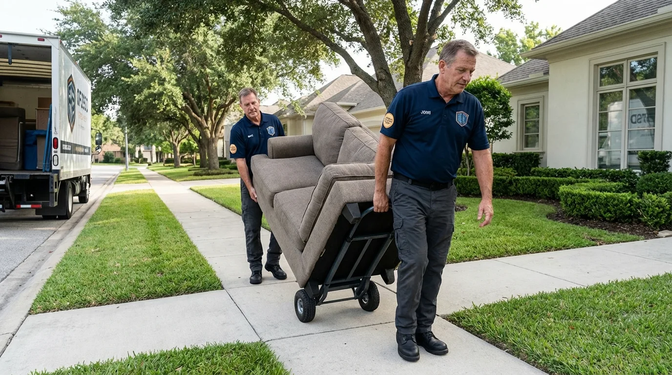 Local residential moving crew loading furniture in Fort Scott, KS